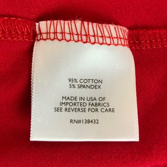 ModCloth Womens Red Knit Puff Sleeve Skater Dress Size Large Cotton Blend USA - Picture 5 of 6